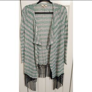 Women's Cardigan with Fringe Bottom by Ya Los Angeles EUC Size Small